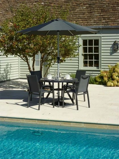 Bramblecrest Seville 4 Seat Set W 110cm Dining Table & Parasol 4 Bramblecrest Seville 4 Seat Set W 110cm Dining Table & Parasol - Image 2