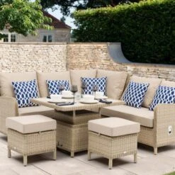 Bramblecrest Somerford Reclining Mini Modular Sofa Set W Ceramic Table & 2 Stools 13 Bramblecrest Somerford Reclining Mini Modular Sofa Set W Ceramic Table & 2 Stools -Decor In Garden Store somderford set