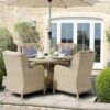 Bramblecrest Somerford 4 Seat Set W 120cm Table & Parasol -Decor In Garden Store somerford x23wsf120rd1 web