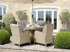 Bramblecrest Somerford 4 Seat Set W 120cm Table & Parasol