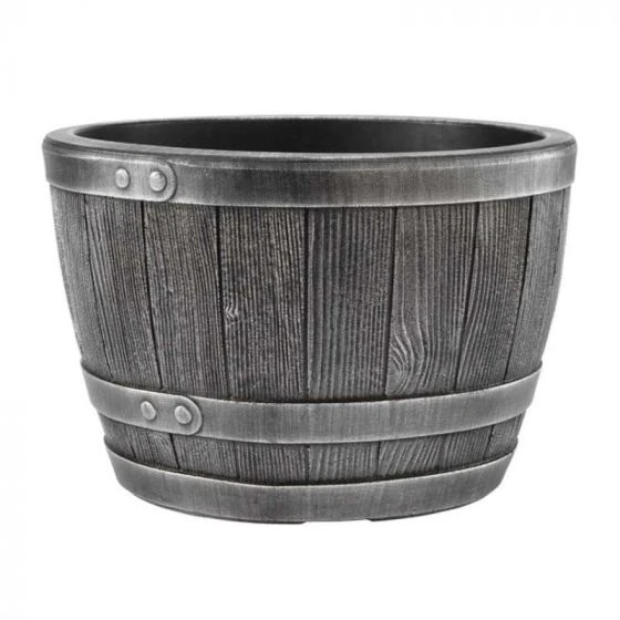 Stewart Garden Blenheim Half Barrel 61cm - Pewter Effect 3 Stewart Garden Blenheim Half Barrel 61cm - Pewter Effect