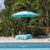 Sturdi Aluminium Shanghai 2.7m Crank Parasol Aqua -Decor In Garden Store sturdi parasol aqua 2