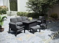 Livorno 3 Seat Lounge Set W160x90cm Static Table