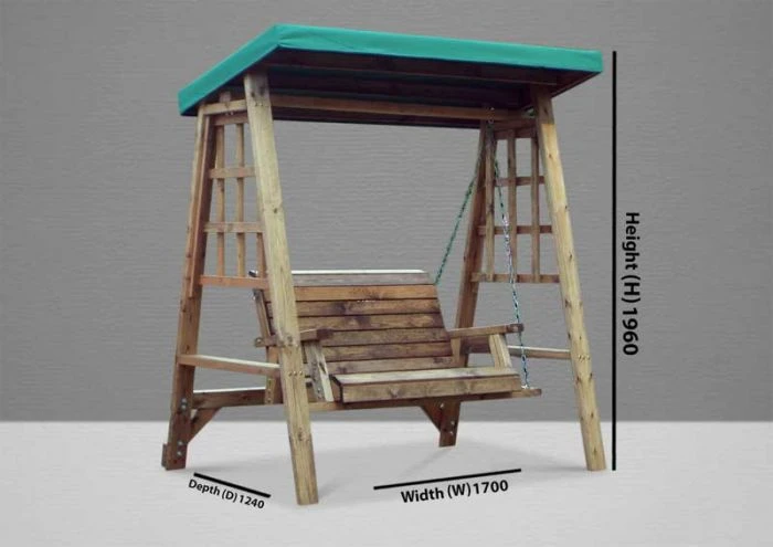 Charles Taylor Dorset 2 Seat Swing Green 4 Charles Taylor Dorset 2 Seat Swing Green - Image 2