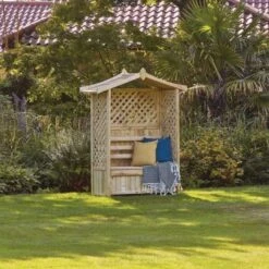 Woodshaw Tansley Seated Arbour -Decor In Garden Store tansley seated arbour 1