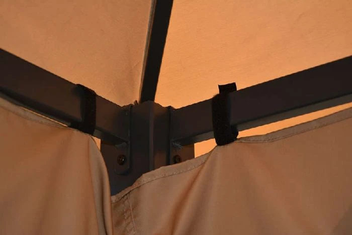 Eden 3x3m Gazebo With Curtains Taupe 4 Eden 3x3m Gazebo With Curtains Taupe - Image 2