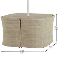 Bramblecrest Tetbury 8 Seat Balcony Set W Parasol - Nutmeg -Decor In Garden Store tetbury balcony set dimensions