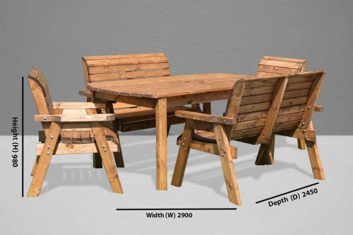 Charles Taylor Six Seat Rectangular Set (2 Benches + 2 Chairs) 4 Charles Taylor Six Seat Rectangular Set (2 Benches + 2 Chairs) - Image 2