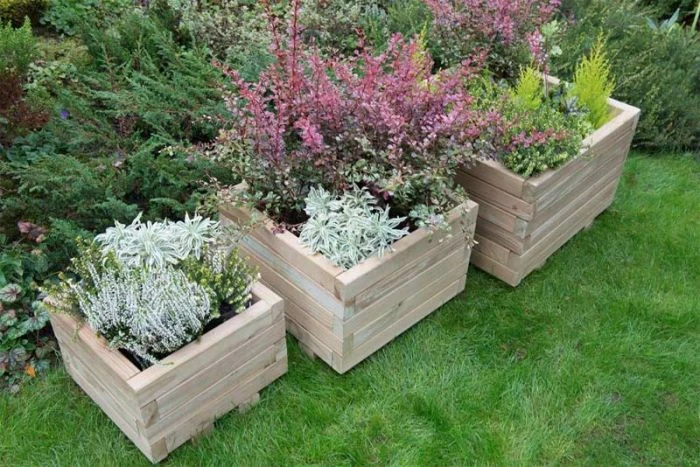 Forest Garden Kendal Square Planter Small 3 Forest Garden Kendal Square Planter Small