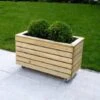 Forest Garden Linear Planter Double With Wheels