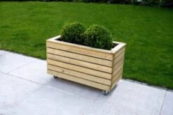 Forest Garden Linear Planter Double With Wheels