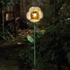 White Pansy Stake Light -Decor In Garden Store white pansy stake light 2