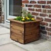 Charles Taylor Large Square Wooden Planter -Decor In Garden Store wooden square planter