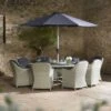 Bramblecrest Chatsworth 8 Seat Set W 220cm Elliptical Table, Lazy Susan & Parasol -Decor In Garden Store x20wct220el1 1