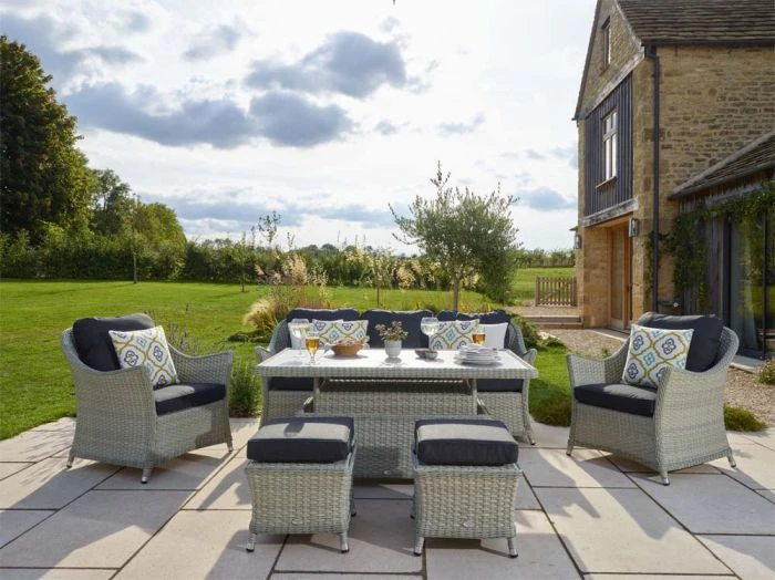 Bramblecrest Chatsworth 3 Seat Sofa Set W Adj Table W 2 Sofa Chairs & 2 Stools 3 Bramblecrest Chatsworth 3 Seat Sofa Set W Adj Table W 2 Sofa Chairs & 2 Stools