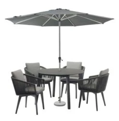 Bramblecrest Palermo 4 Seat Set W 110cm Dining Table & Parasol - Anthracite 13 Bramblecrest Palermo 4 Seat Set W 110cm Dining Table & Parasol - Anthracite -Decor In Garden Store x23apl110rd2 1 web 1