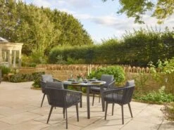 Bramblecrest Palermo 4 Seat Set W 110cm Dining Table & Parasol - Anthracite 10 Bramblecrest Palermo 4 Seat Set W 110cm Dining Table & Parasol - Anthracite -Decor In Garden Store x23apl110rd2 3 web