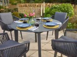 Bramblecrest Palermo 4 Seat Set W 110cm Dining Table & Parasol - Anthracite 11 Bramblecrest Palermo 4 Seat Set W 110cm Dining Table & Parasol - Anthracite -Decor In Garden Store x23apl110rd2 4 web