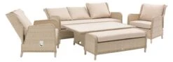 Bramblecrest Somerford Reclining 3 Seat Sofa Set W Adj Rectangle Table W 2 Reclining Sofa Chairs & Bench -Decor In Garden Store x23wsfcds3jrc 3 web