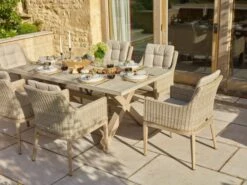 Monterey 6 Seater Set W 180x100cm Ceramic Top Table - Sandstone -Decor In Garden Store x23wsmo180rt2 2