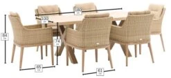 Monterey 6 Seater Set W 180x100cm Ceramic Top Table - Sandstone -Decor In Garden Store x23wsmo180rt2 dimensions web