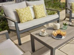 Bramblecrest Zurich 2 Seat Sofa Set W Coffee Table & 2 Sofa Chairs -Decor In Garden Store zurich sofa set 3