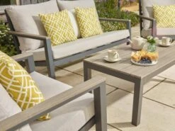 Bramblecrest Zurich 2 Seat Sofa Set W Coffee Table & 2 Sofa Chairs -Decor In Garden Store zurich sofa set 4